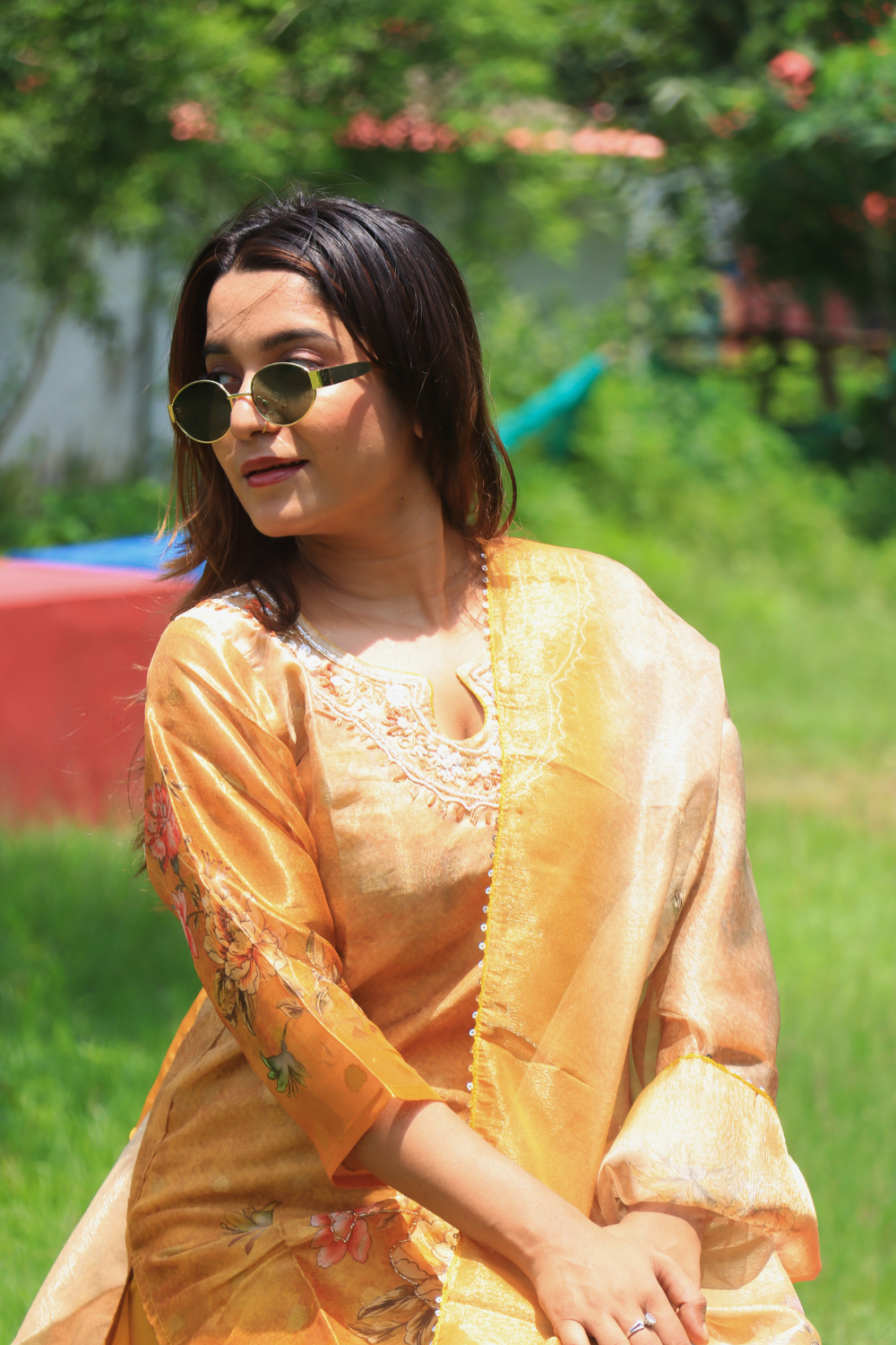 Tissue Silk Kurti Set