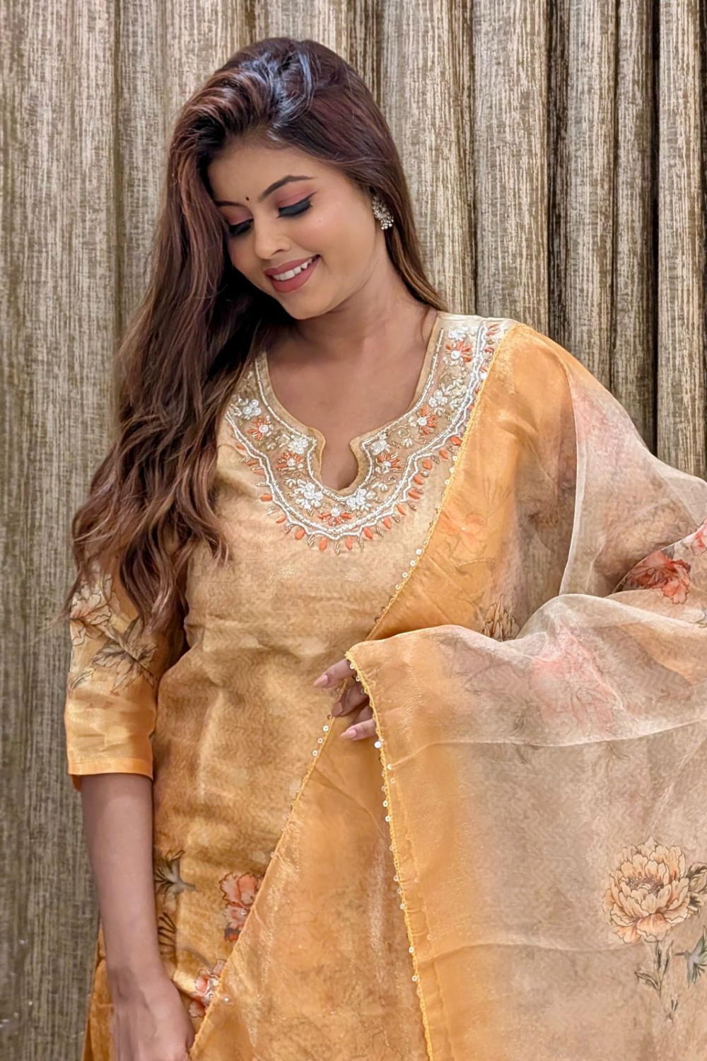 Tissue Silk Kurti Set