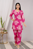 Printed V-Neck Cord Set
