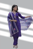 Blue Dola Silk Kurti Set