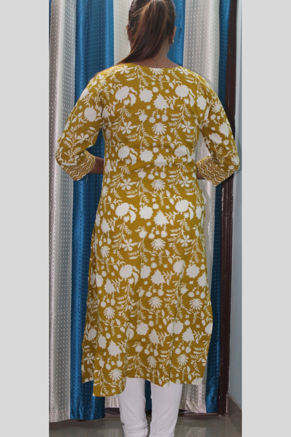 Mustard Yellow Cotton Kurti