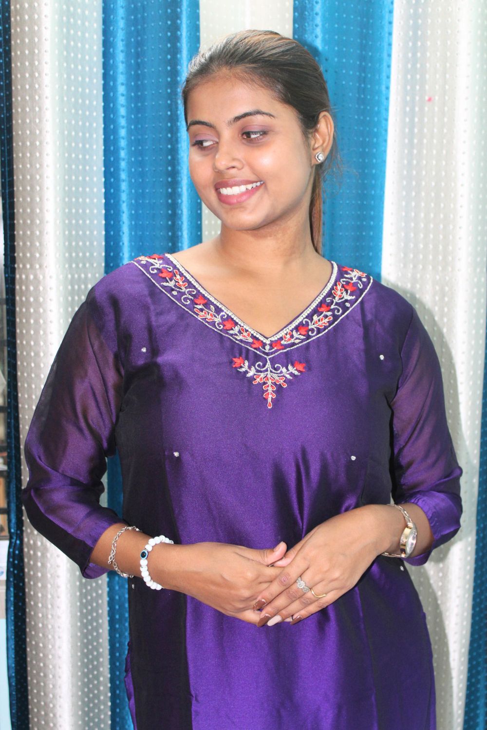 Dual Shade Blue Kurti