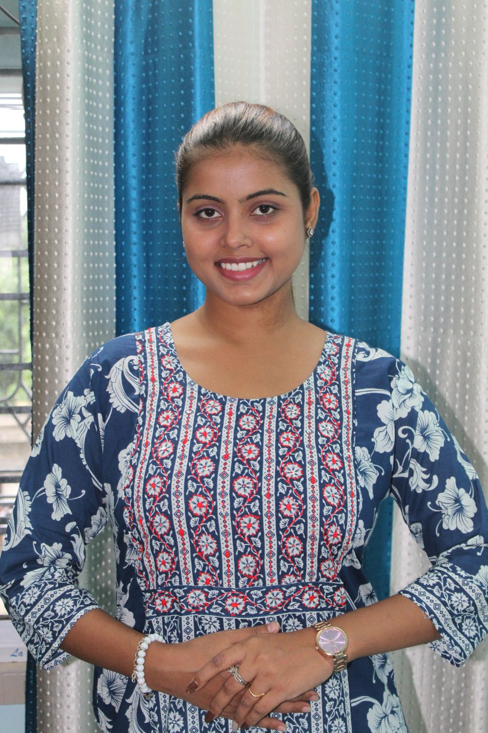 Blue Printed Cotton Kurti