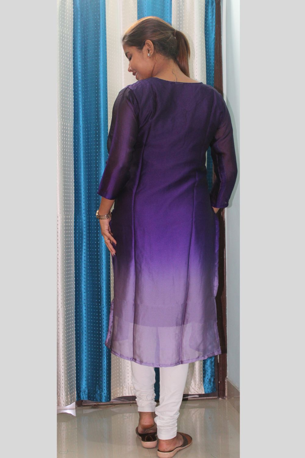 Dual Shade Blue Kurti