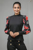 Midnight Blossom Bell Sleeve Top