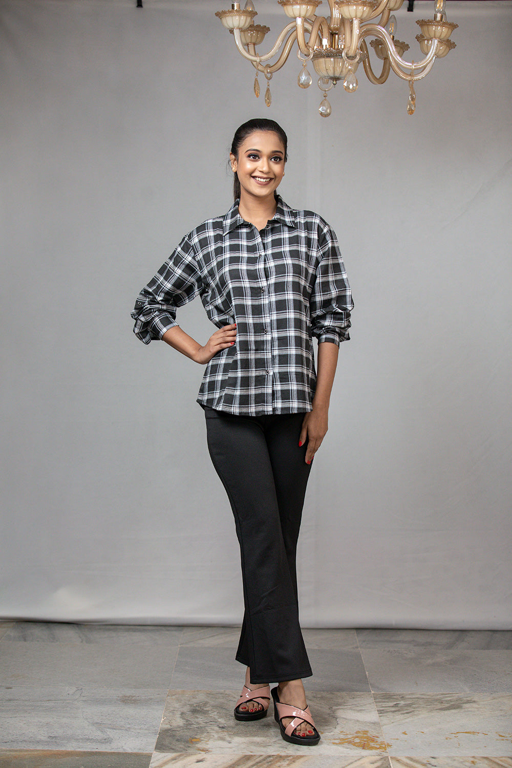 Check Print Cotton Shirt