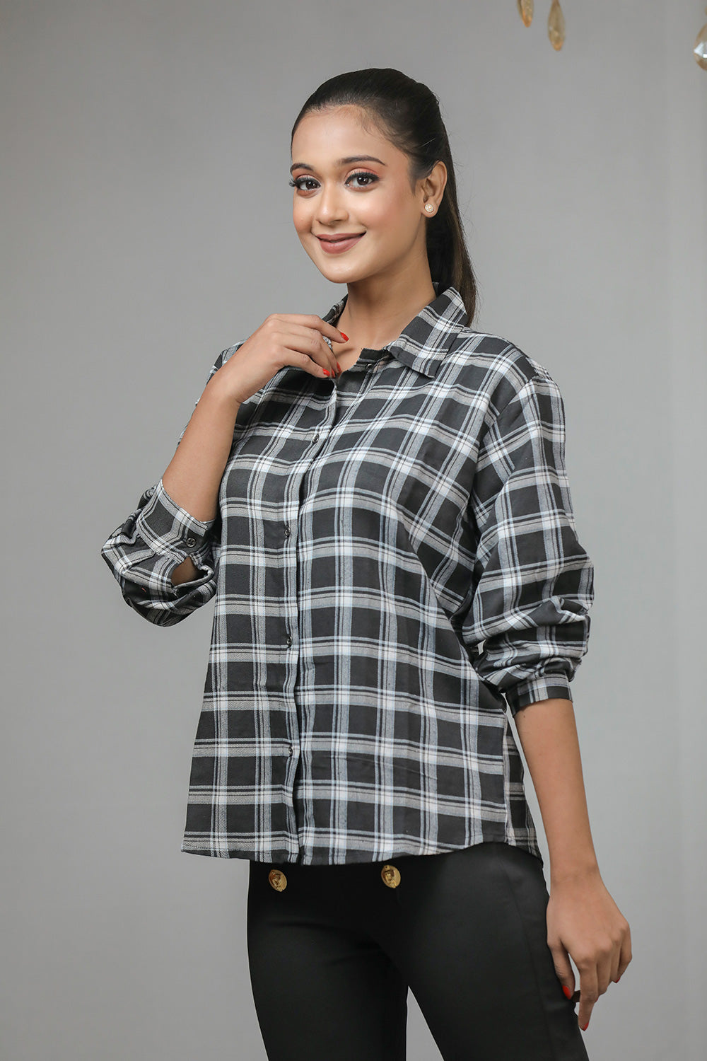Check Print Cotton Shirt