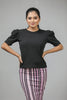 Puff Sleeve Round Neck Top