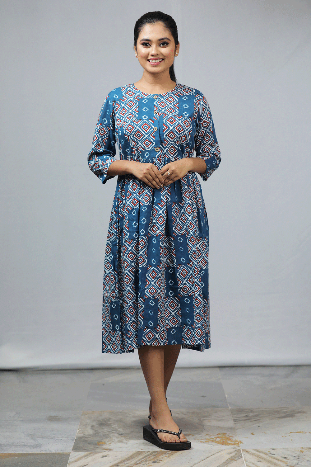 Bandhani Print Dress
