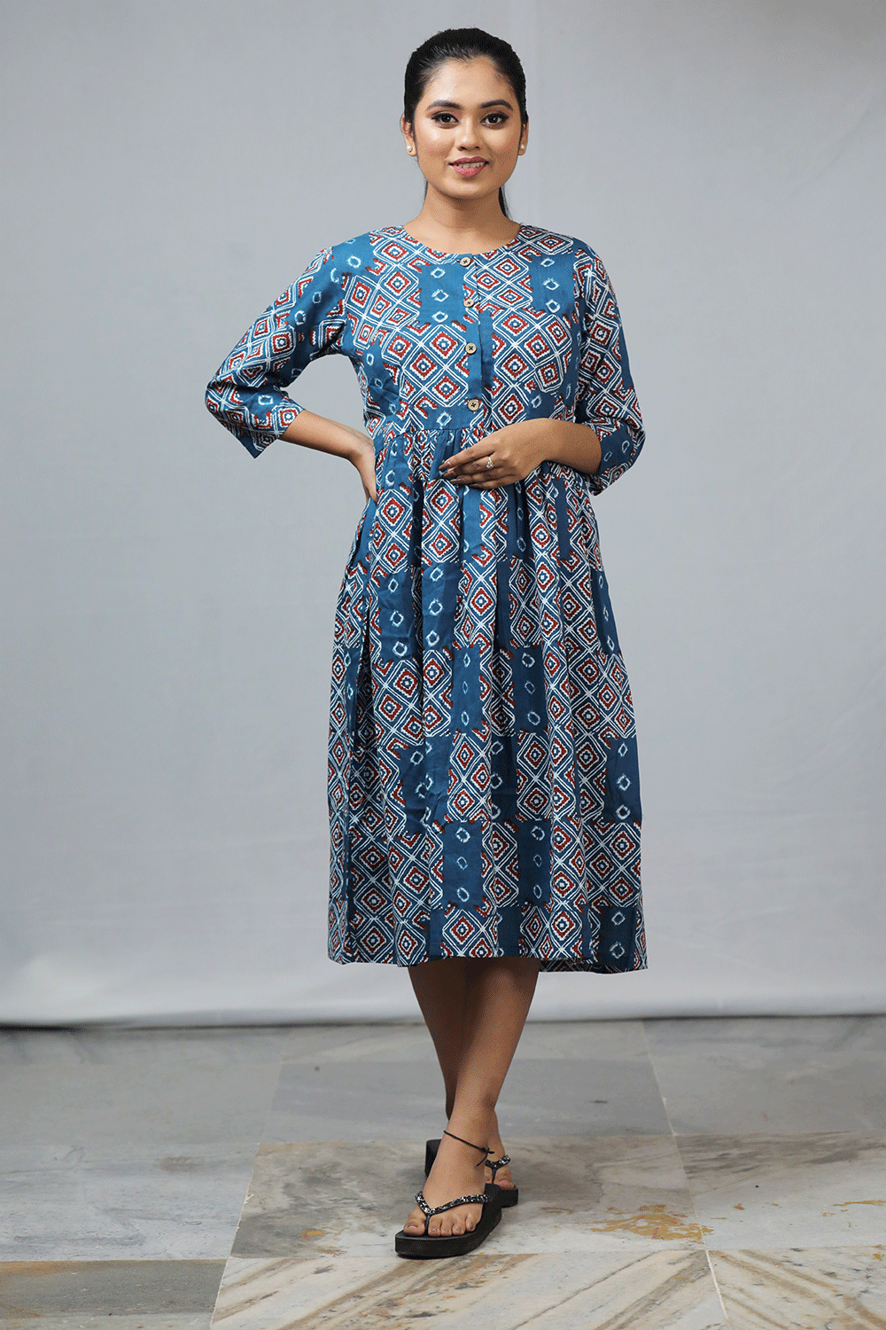 Bandhani Print Dress