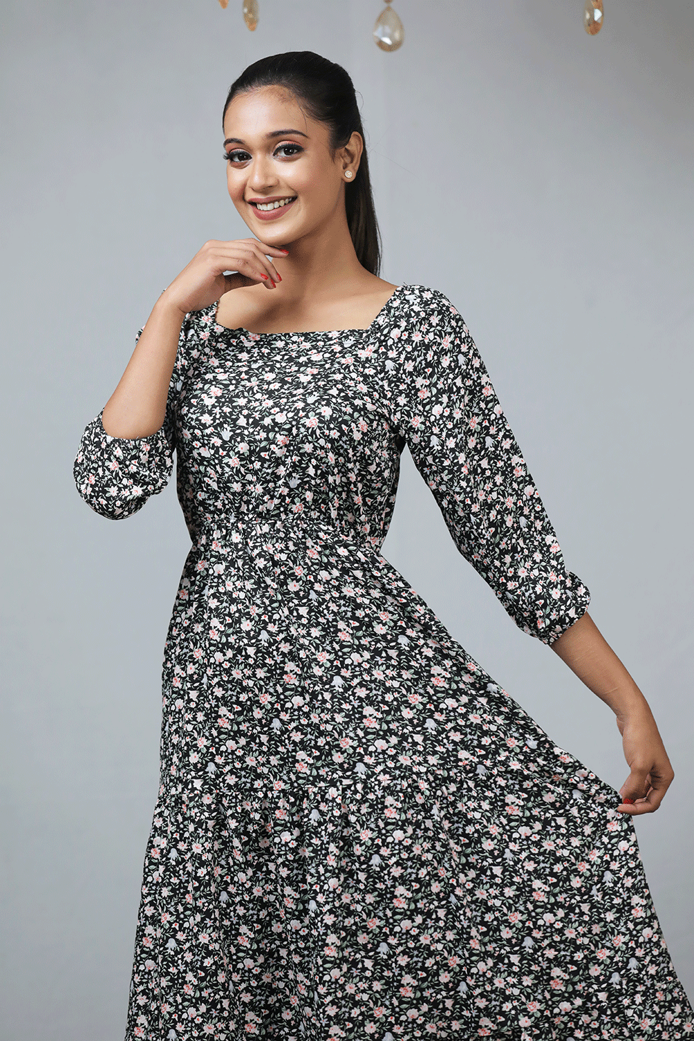 Black Floral Maxi Dress