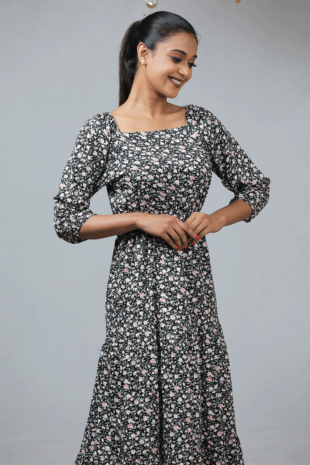 Black Floral Maxi Dress