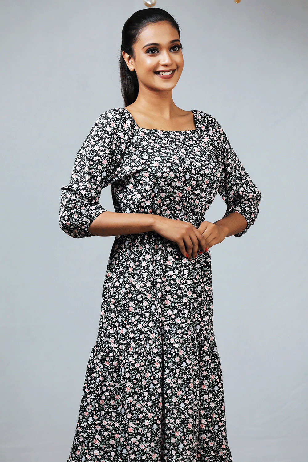 Black Floral Maxi Dress