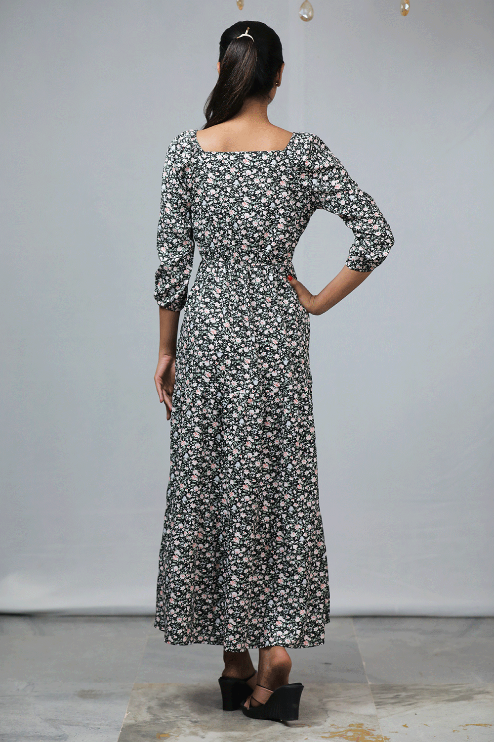 Black Floral Maxi Dress