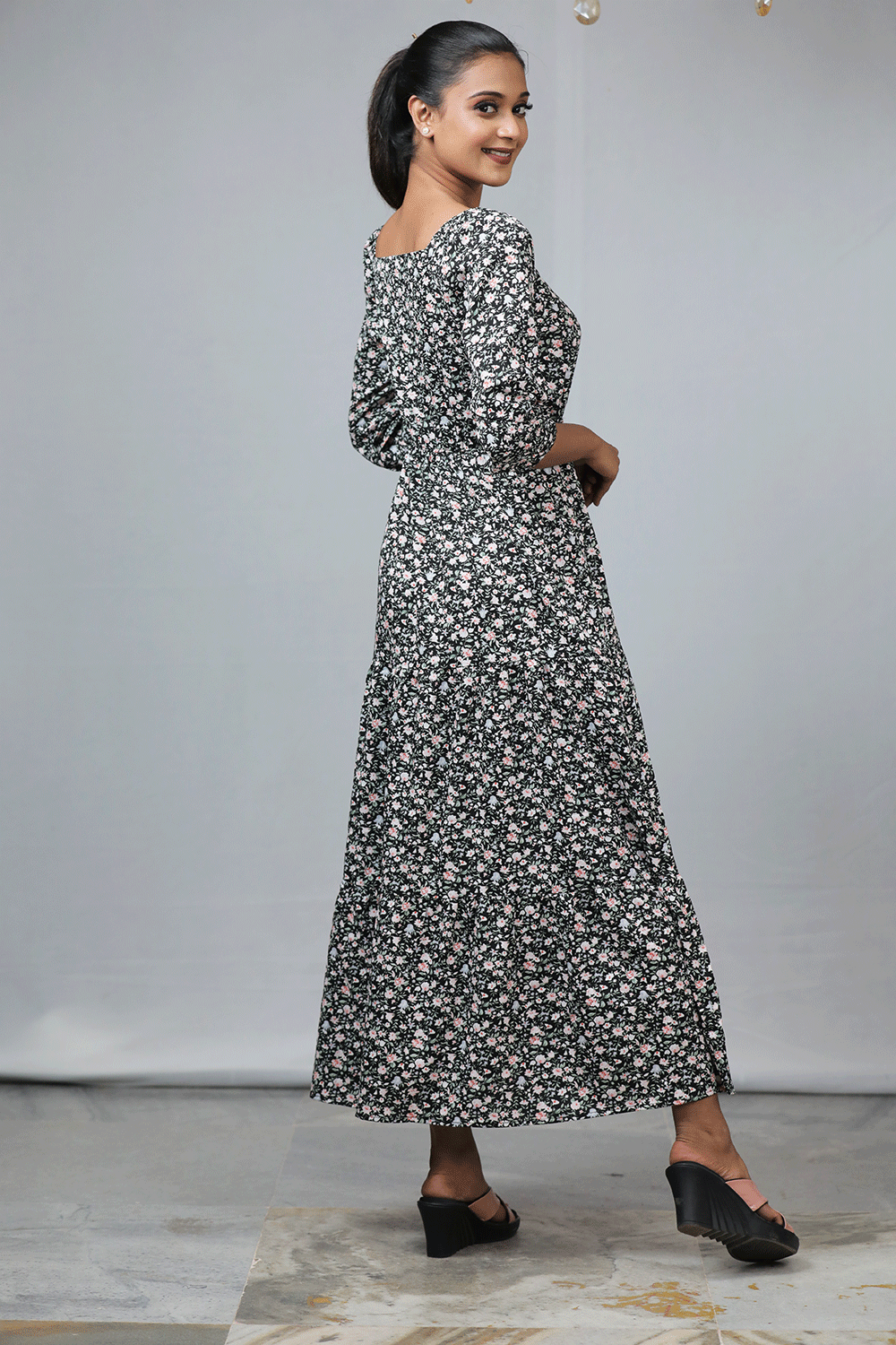 Black Floral Maxi Dress