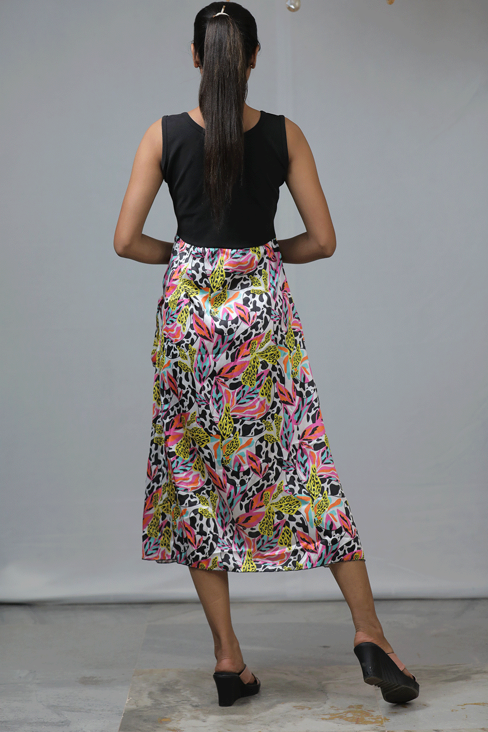 Casual Print Frill Dress