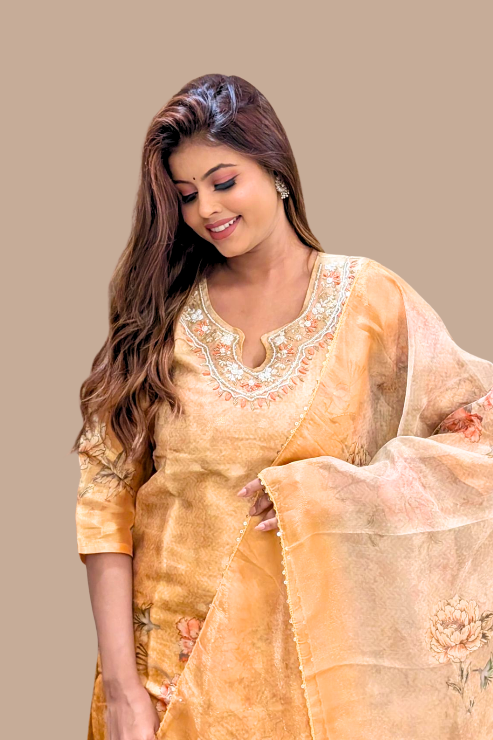 Tissue Silk Kurti Set