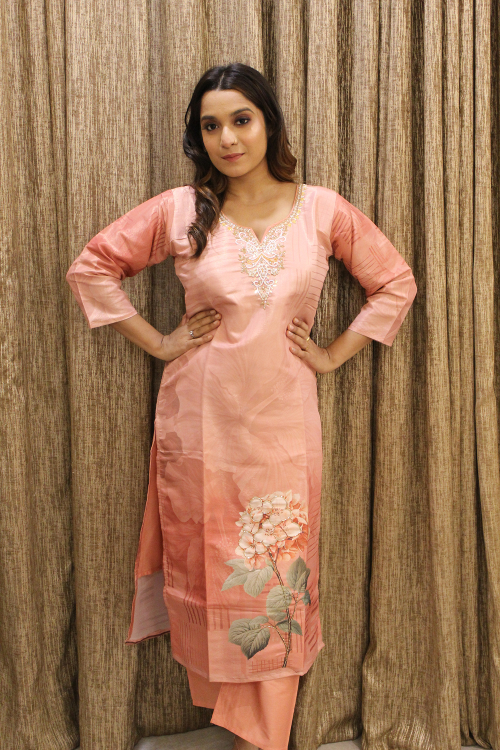 Tissue Silk Kurti Set