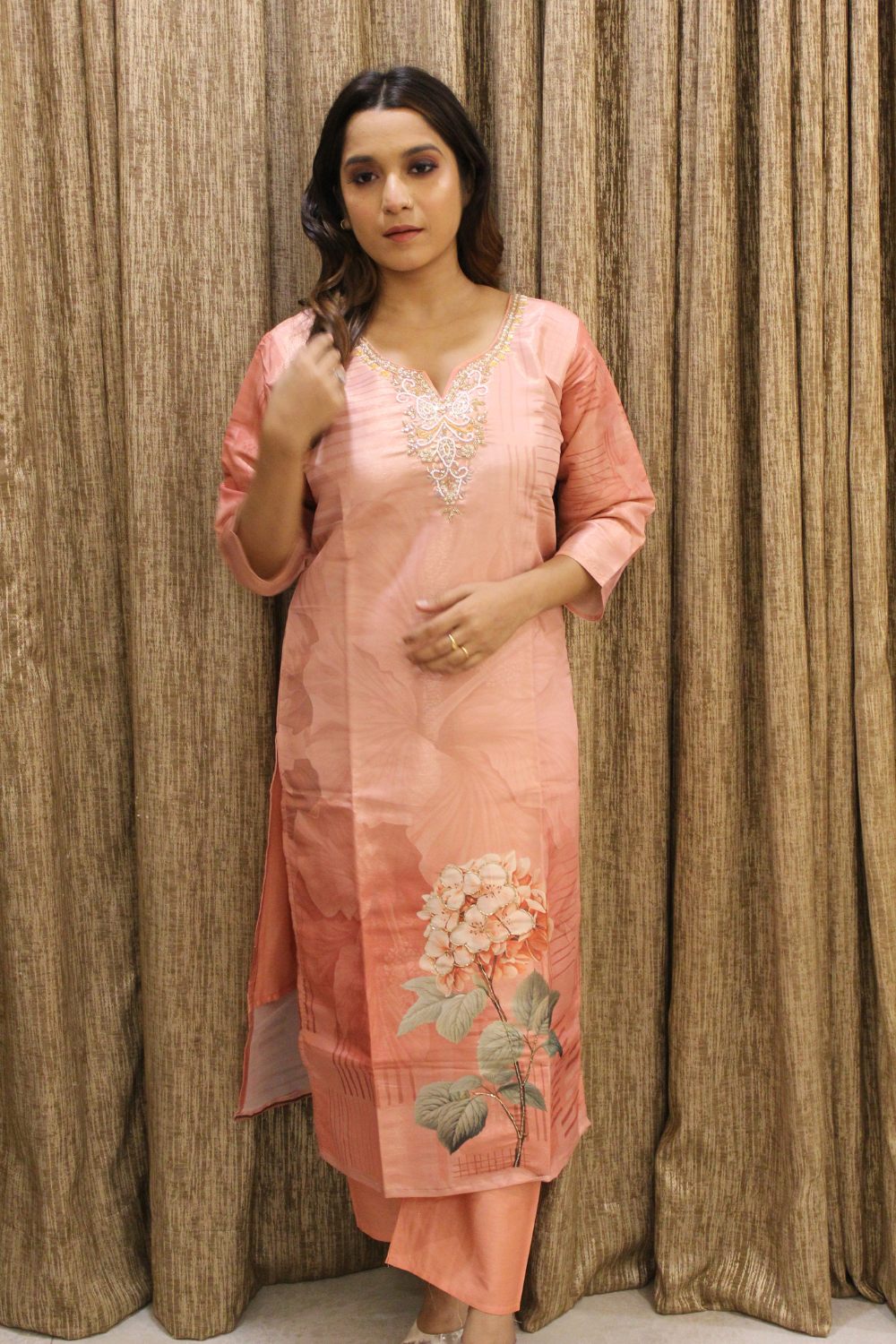Tissue Silk Kurti Set