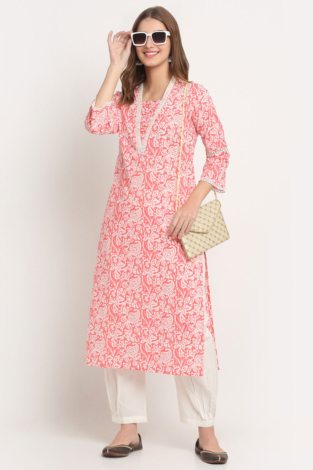 Pink Straight Kurta
