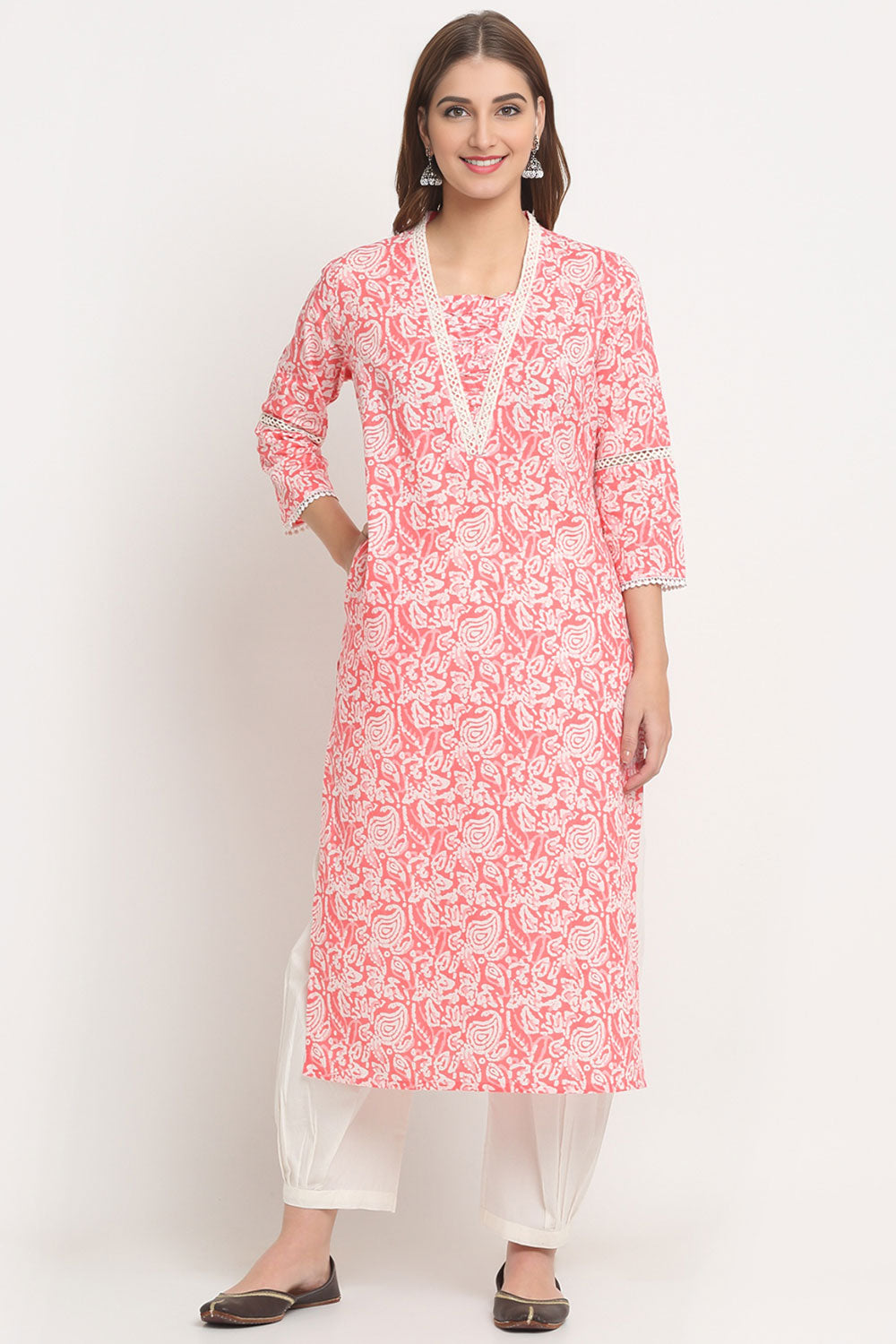 Pink Straight Kurta