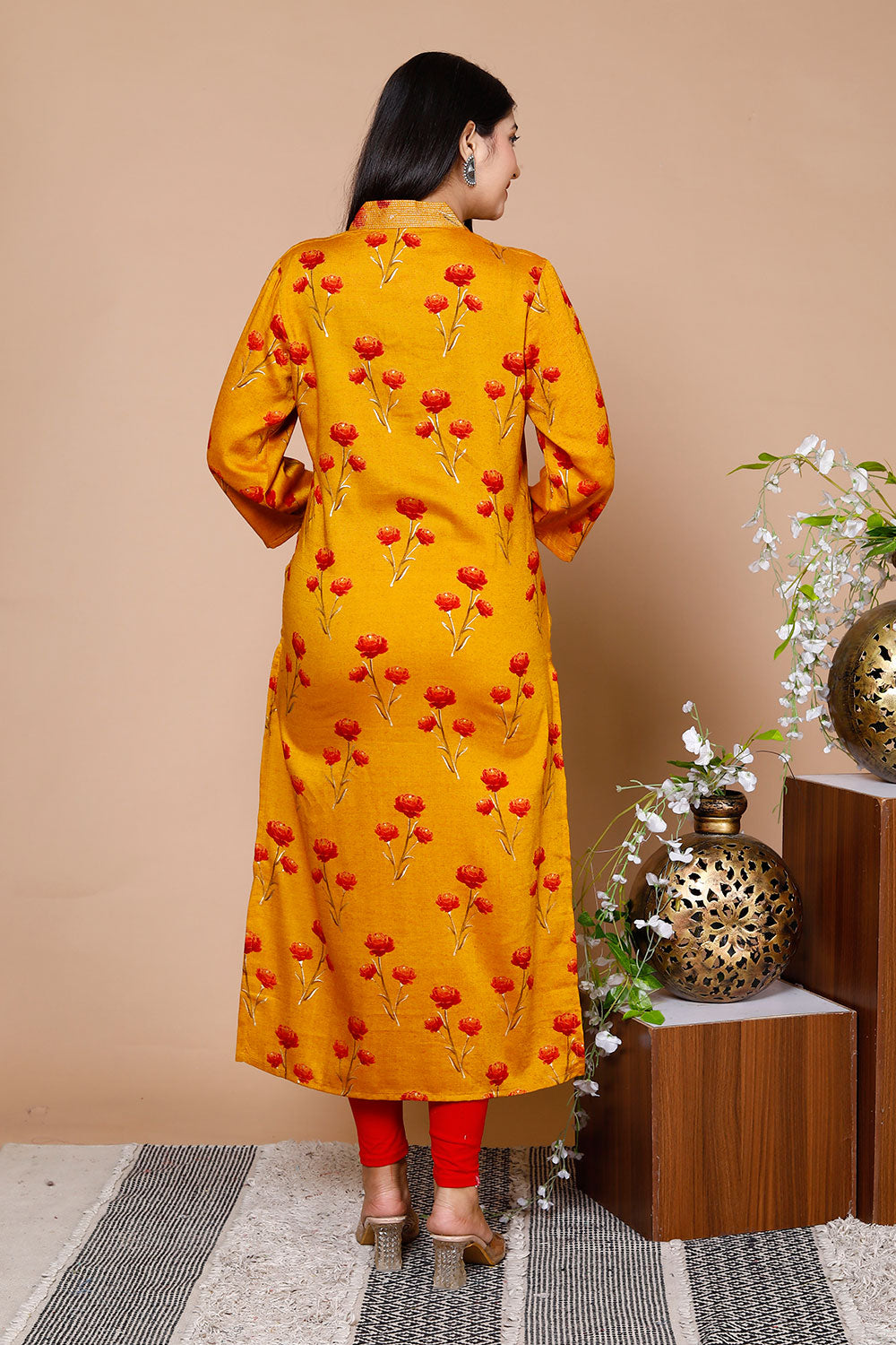 Foil Print Straight Kurta