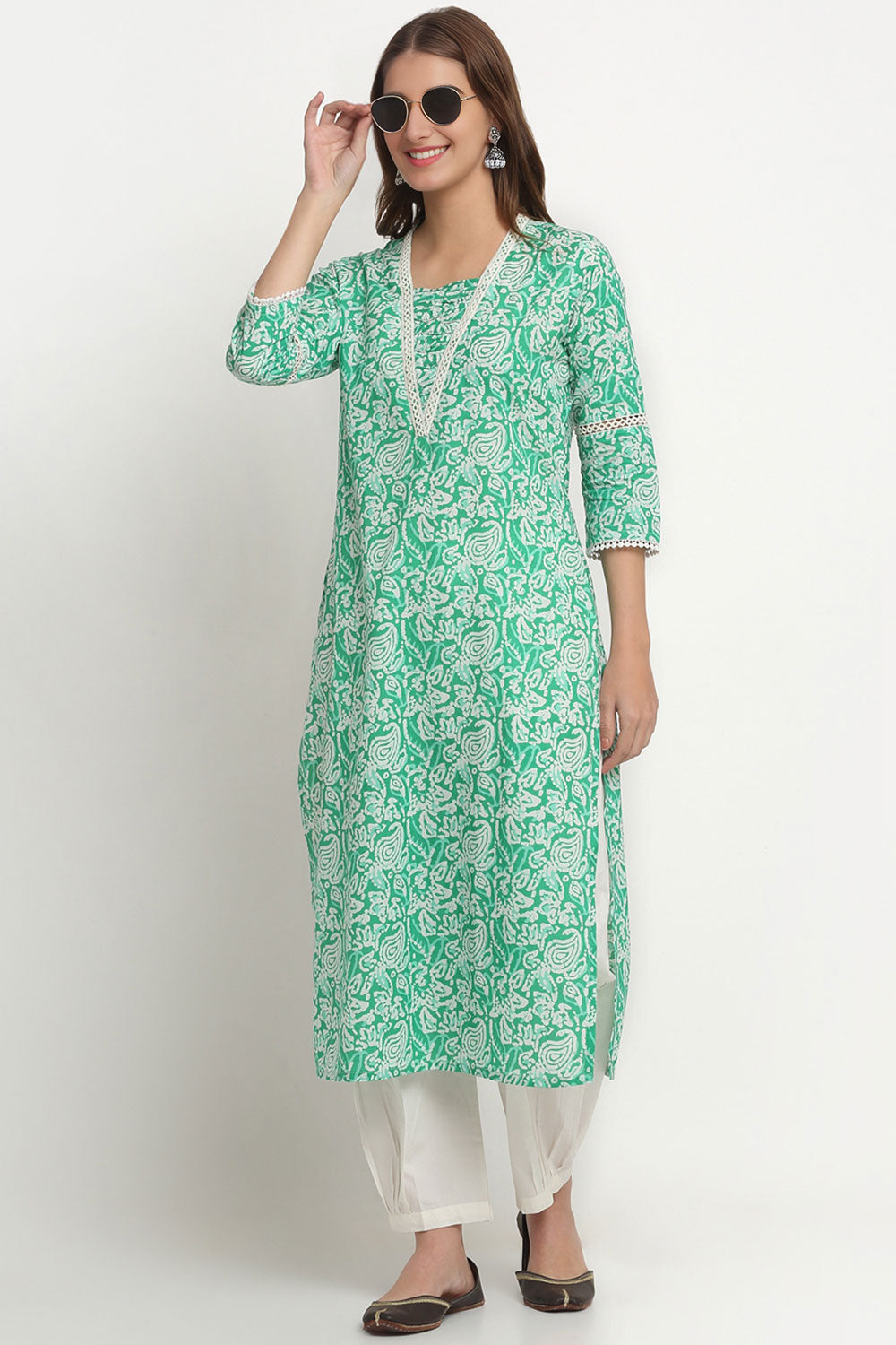 Green Straight Kurta