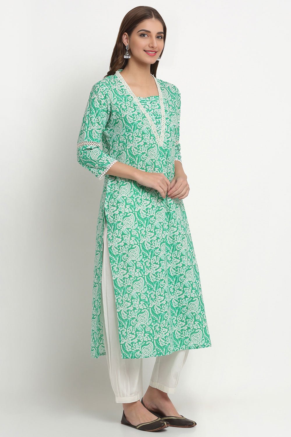 Green Straight Kurta