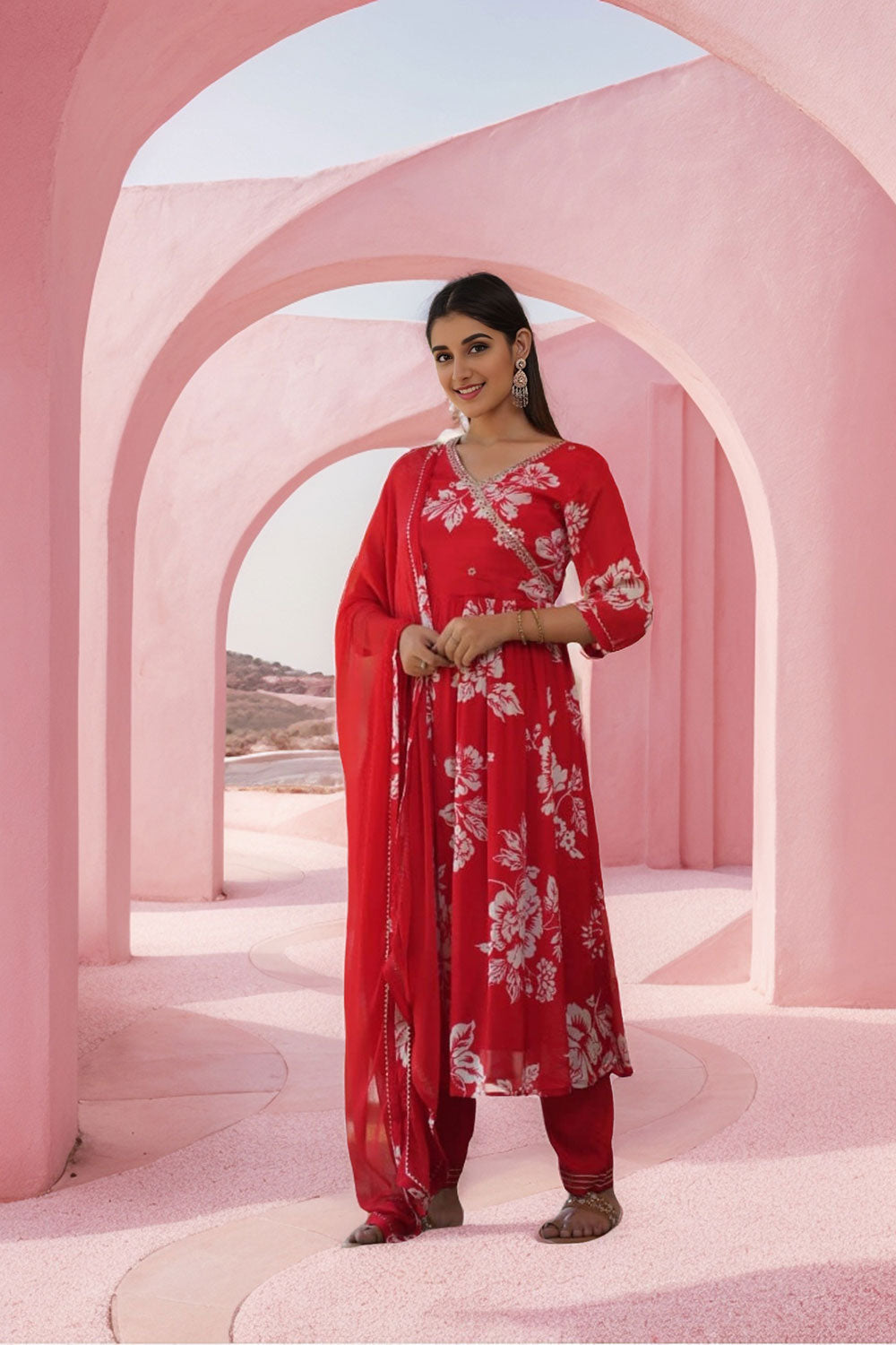 3PC Gajari Anarkali Set