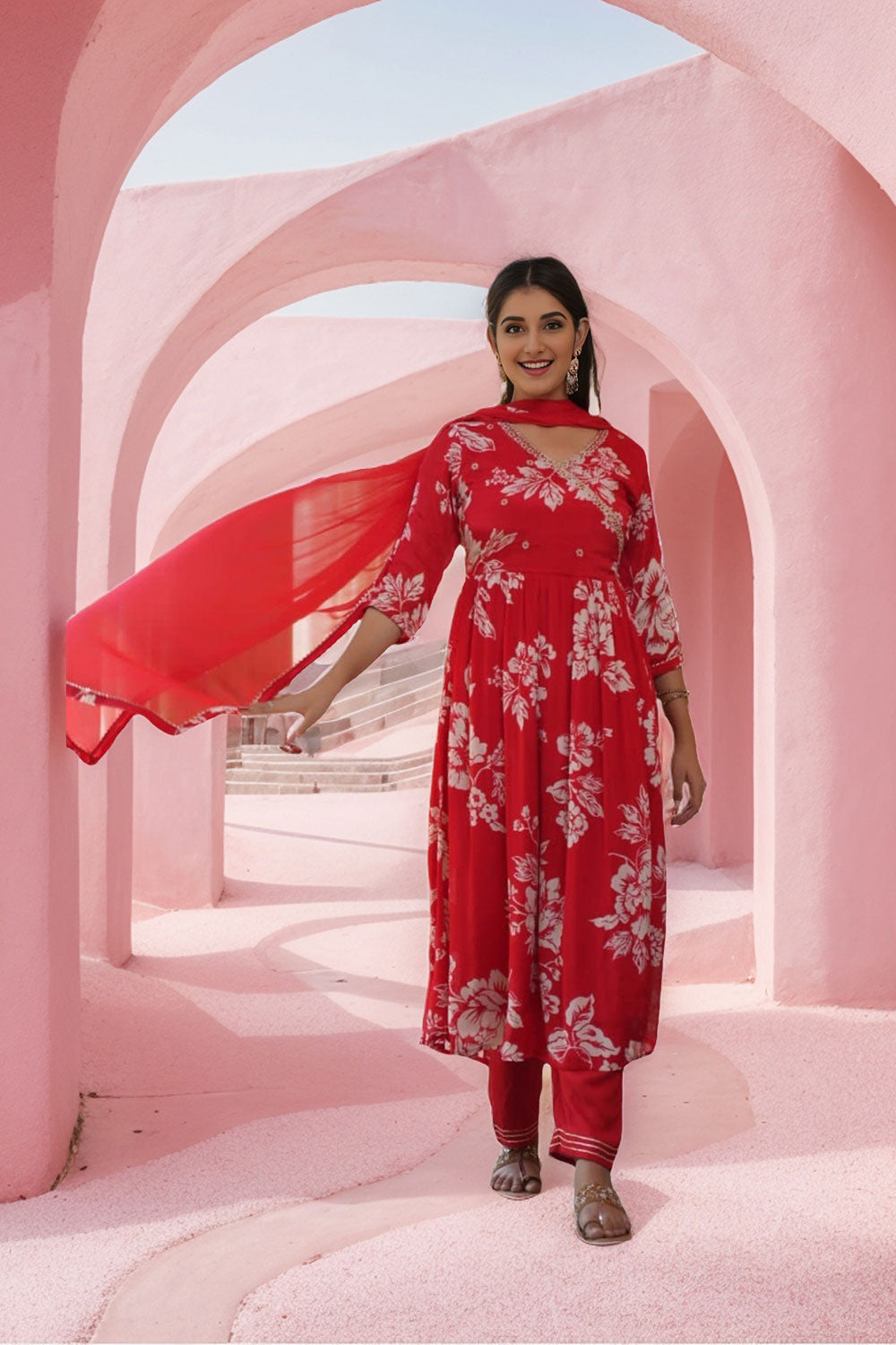 3PC Gajari Anarkali Set