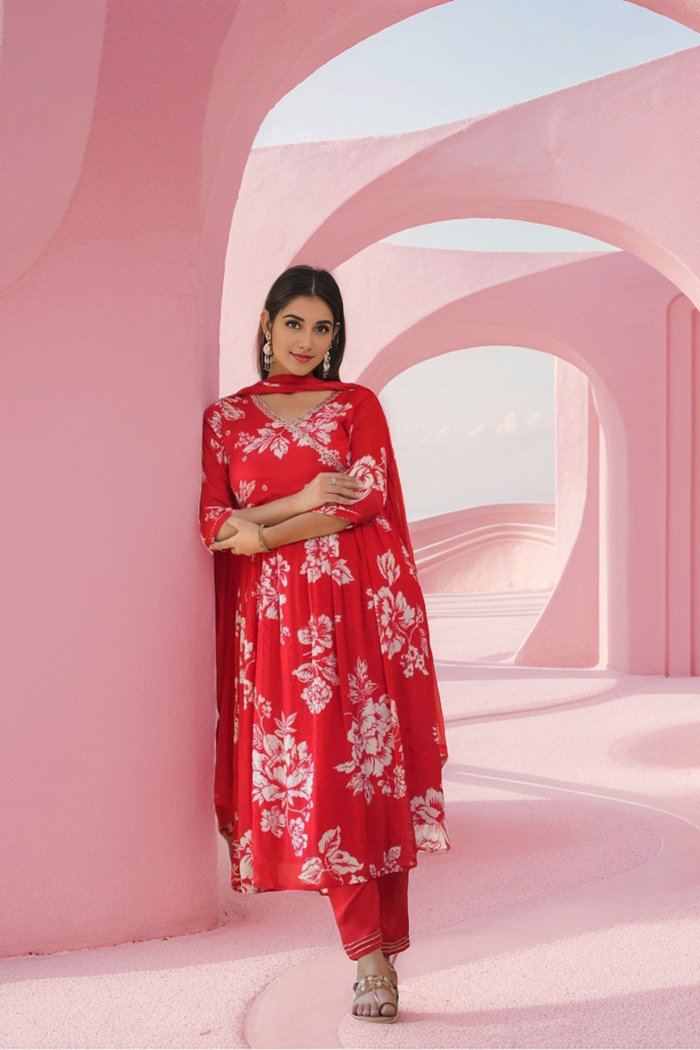 3PC Gajari Anarkali Set
