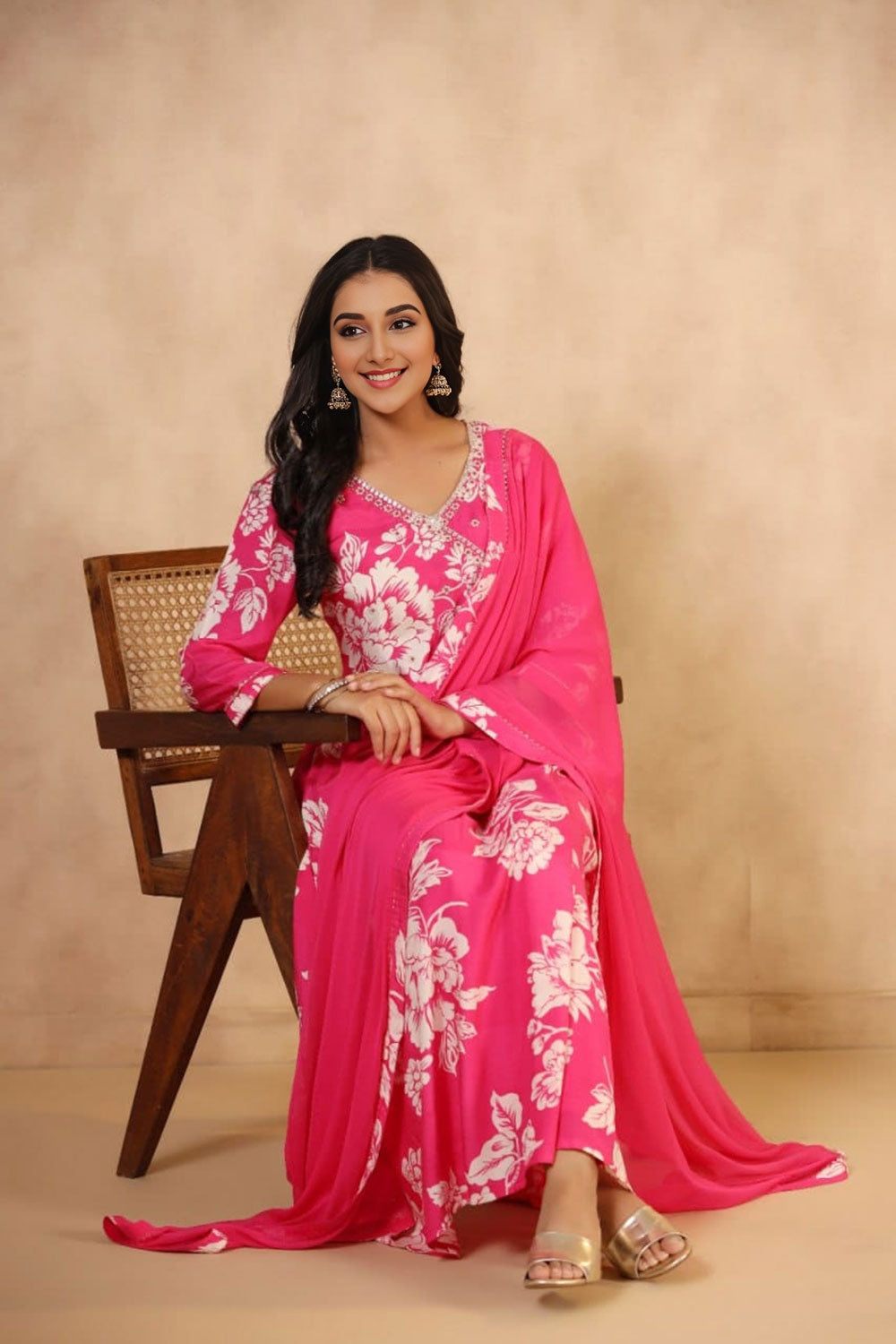 Muslin Anarkali Set