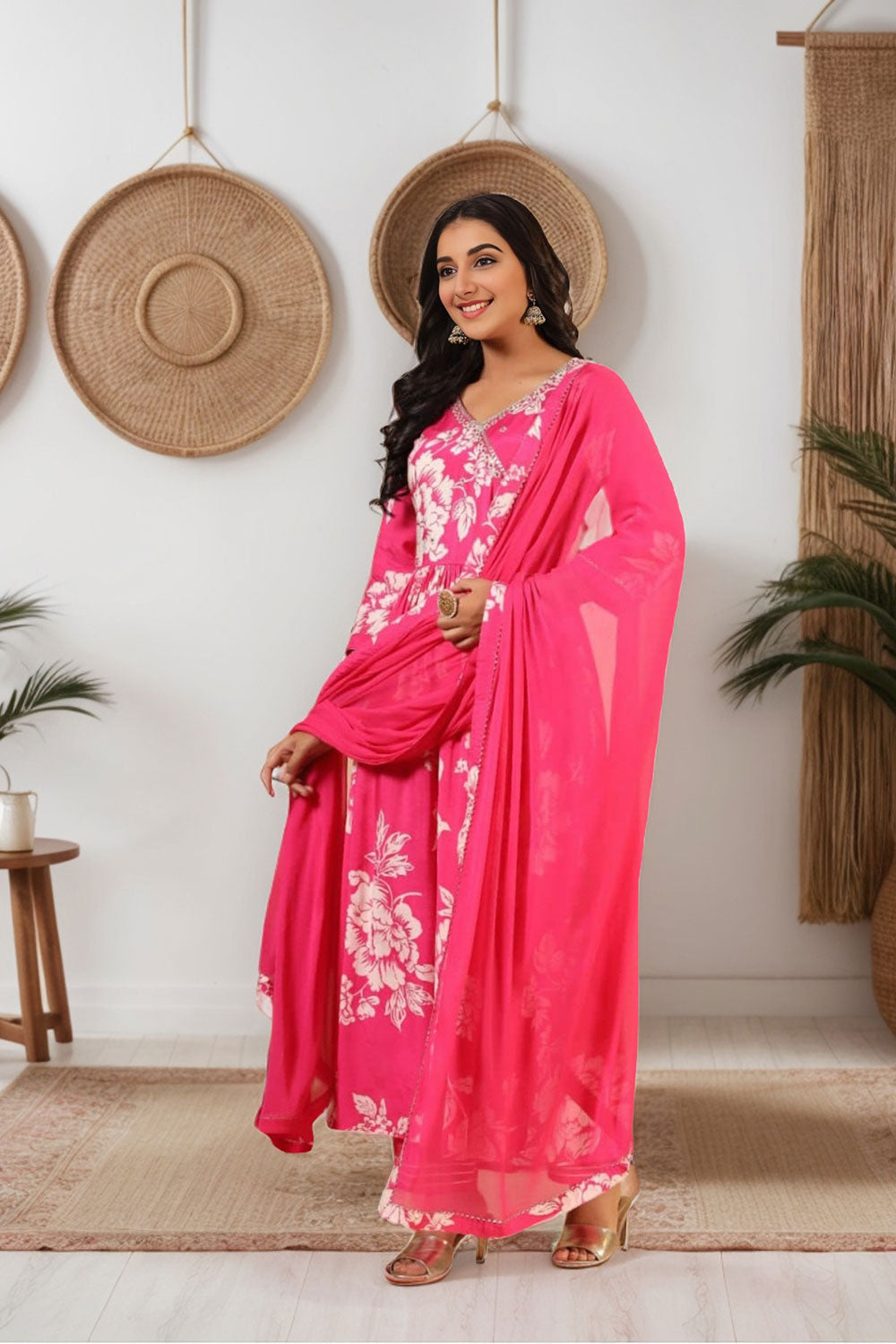 Muslin Anarkali Set