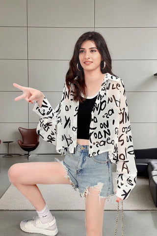 Printed Sheer Shirt