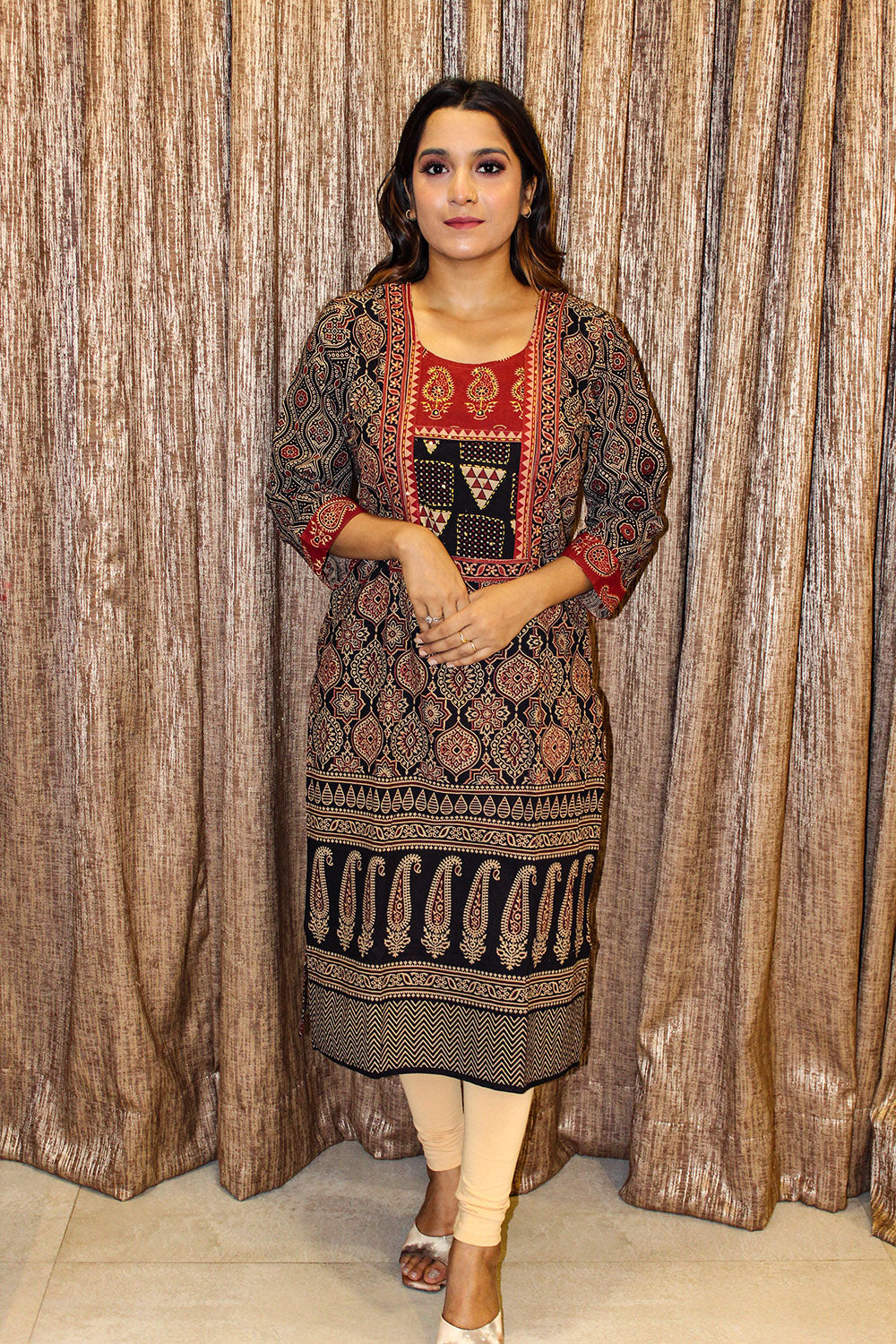 Ajrak Print Cotton Kurti