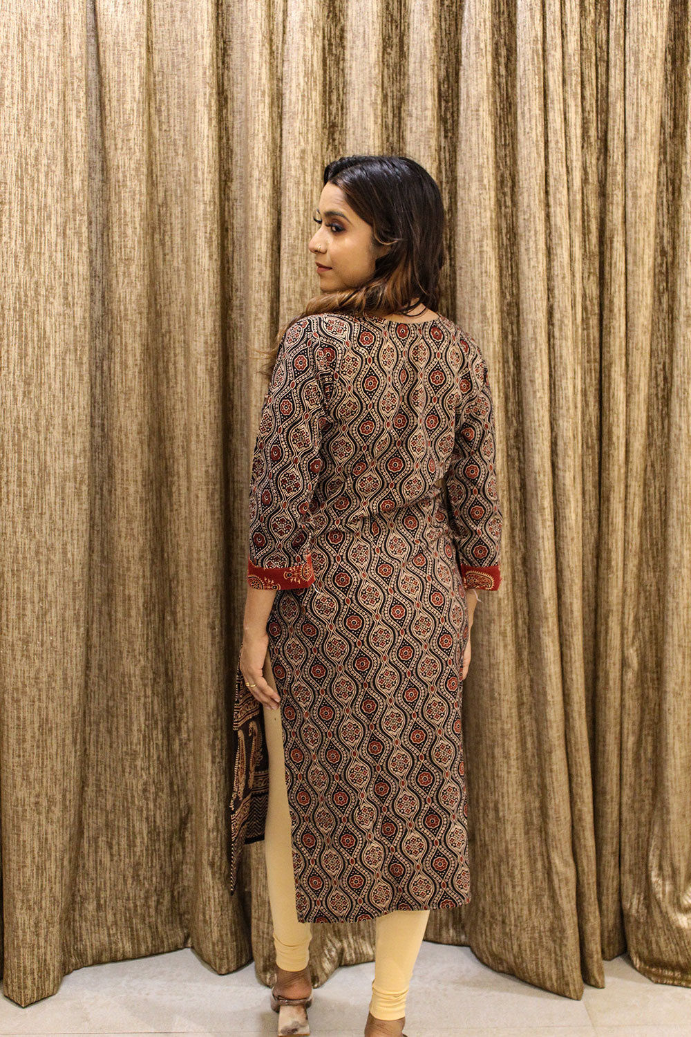 Ajrak Print Cotton Kurti
