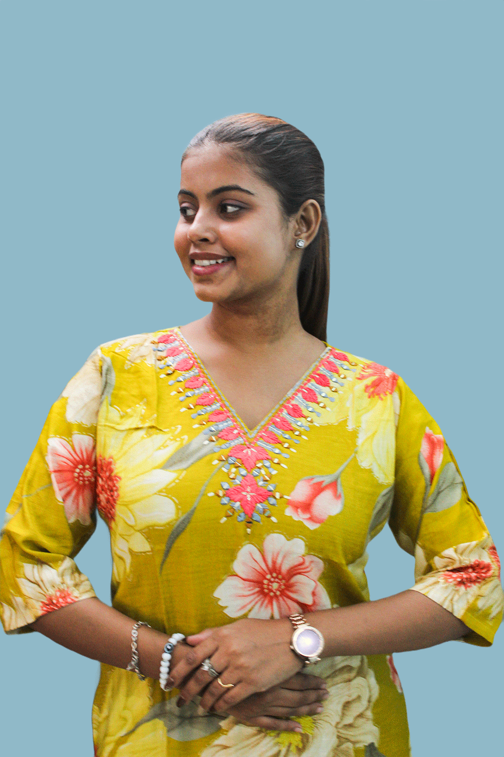 Vatican Silk Foil Print Kurti