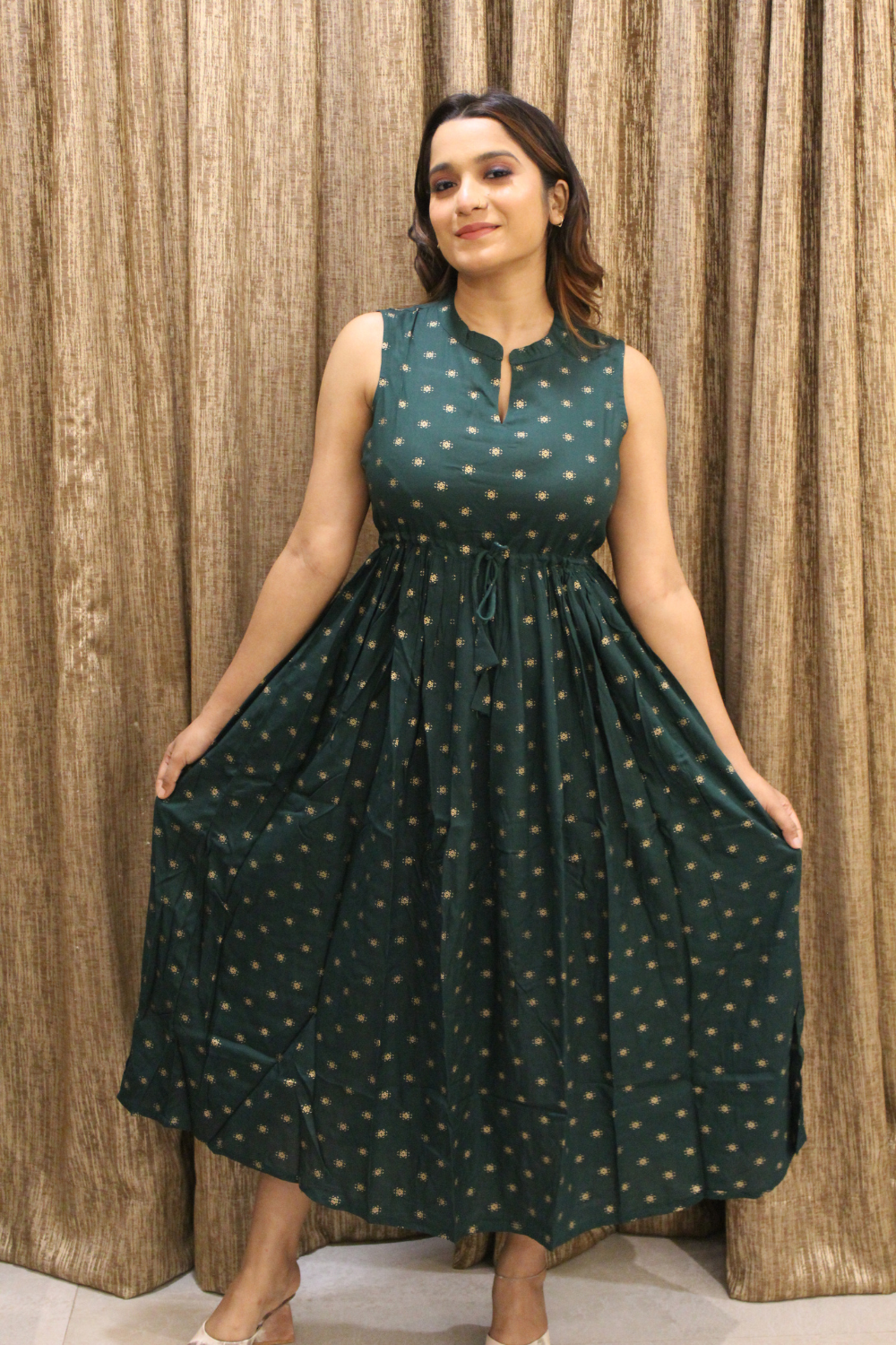 Green Rayon Maxi