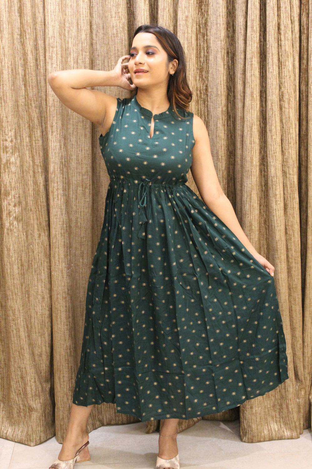 Green Rayon Maxi