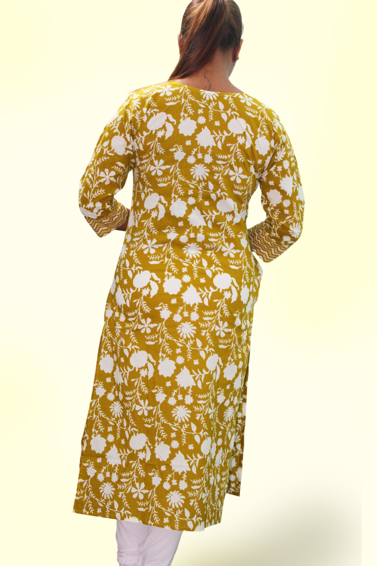Mustard Yellow Cotton Kurti